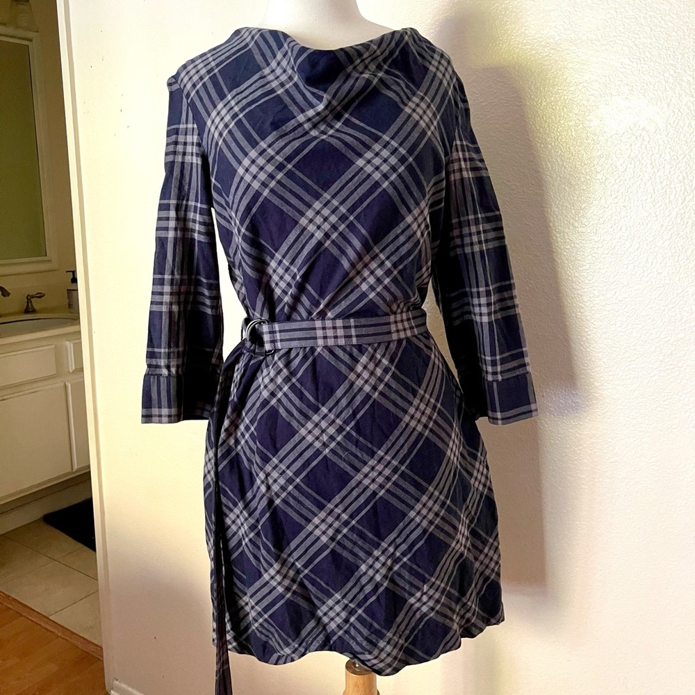 Banana Republic Plaid Blue Dress🍁 Autumn Dress